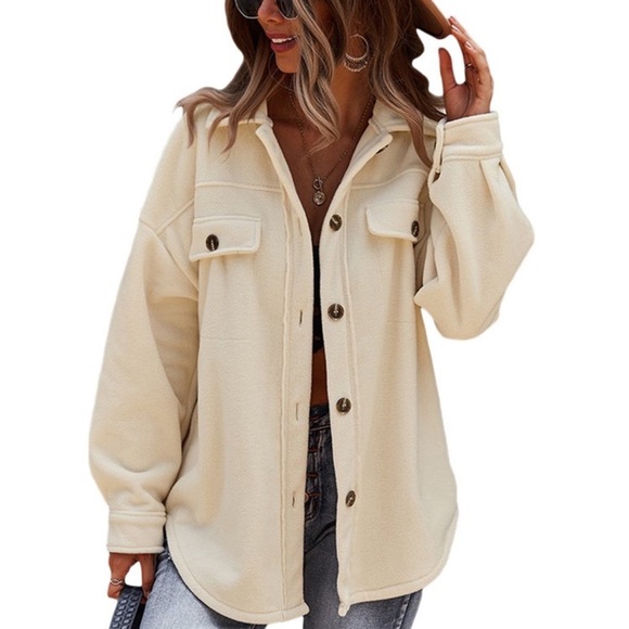 Western Plush Button Up Shirt Jacket Shacket NWT - Picture 5 of 12